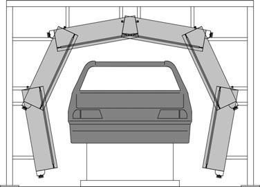 3.3 UV-unit design for car body varnishing The configuration of UV-modules for the varnishing of a car body might be as follows.
