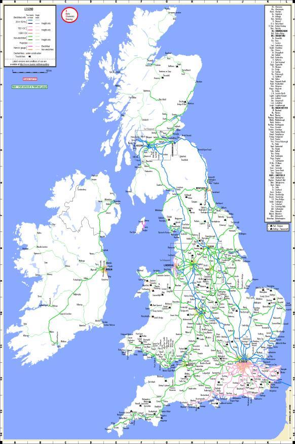 Practical evaluation of the energy flows: Network Rail (United Kingdom) Consummed energy, by input voltage (2011) 22 kv 0% 11 kv 2% 400 kv 13% 275 kv 2% Energy returned to grid, by input voltage