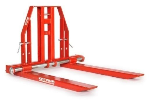 load of 400 kg ADJUSTABLE PALLET FORKS Pallet forks for compact tractor with adjustable width of forks mounted on 3-point linkage Main characteristics: -