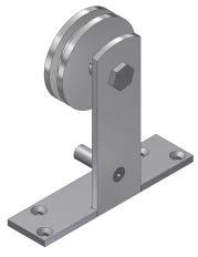 A8 Carrier Top Mount, Stainless Steel 304 2-61/64" (75mm) radius 6-1/64" (153mm) NO SCALE 6" (152mm)