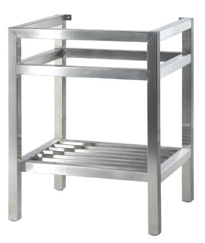 MIR3219RCP Polished chrome MIR3219RSS Stainless steel 18 gauge, Type 304 Stainless Steel Features adjustable leg levelers for easy leveling on uneven floors To be used with the large square lavatory