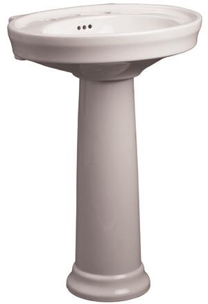 pg. 7 PEDESTAL LAVATORY Dimensions: 24" x 20" MIRBR358AWH 8" centers lavatory (white) MIRBR350AWH - pedestal (white) MIRBR358ABS 8" centers lavatory (biscuit) MIRBR350ABS - pedestal (biscuit)