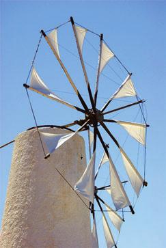 Another important wheel for industry was the windmill. Windmills use sails to catch the wind and make power. Unfortunately, windmills only work if it s windy! But they have one great advantage.