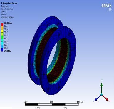4.1 Thermal stress analysis for existing design of expansion joint Thermal analysis is carried out for 600 O C, thermal stress is calculated out for 600 O C due to the reason that the maximum exhaust