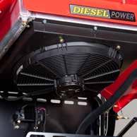 ULTIMATE COMFORT Gravely s radiator design cools the engine and keeps the operator cool by directing heat down and away from the operator.