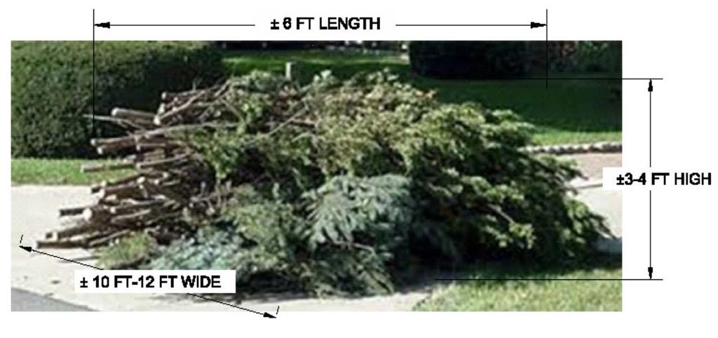 Page 4 of 5 Branch Chipping (Cont) 4. Place material for pick-up near the curb line for removal. Do not place material within the roadway or sidewalk. Example Proper Branch Pile Layout: C.