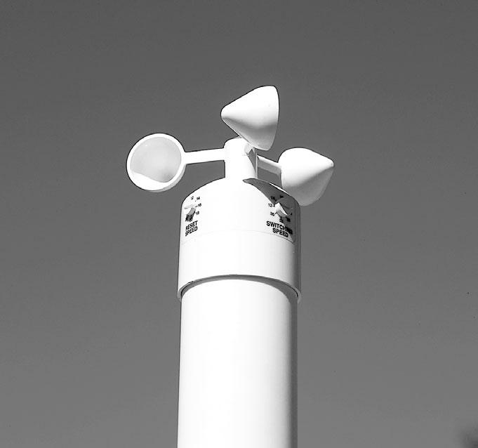 Wind-Clik Wind Sensors to ground height, so for irrigation system control, the wind speed about 6 feet above the ground would be a good representative height for the Wind-Clik placement.