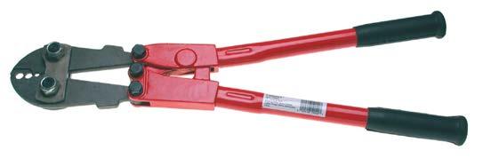 swaging tool & ferrules and stops Swaging Tool Uses: For swaging ferrules onto wire rope or cable. Warning: Do Not use on coated cable. Follow assembly instructions.