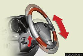 Topic Before Driving Steering Wheel Manually adjustable type To adjust the steering wheel, pull the lever up while holding the steering