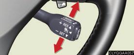 To decrease speed: push the lever down. Release the lever when the desired speed is reached.