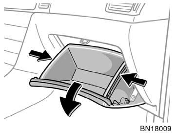 2. Push each side of the glove box to