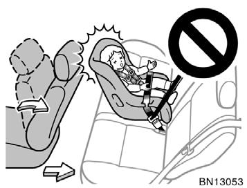 On vehicles with side airbags, do not allow the child to lean against the front door or around the front door even if the child is seated in the child restraint system.