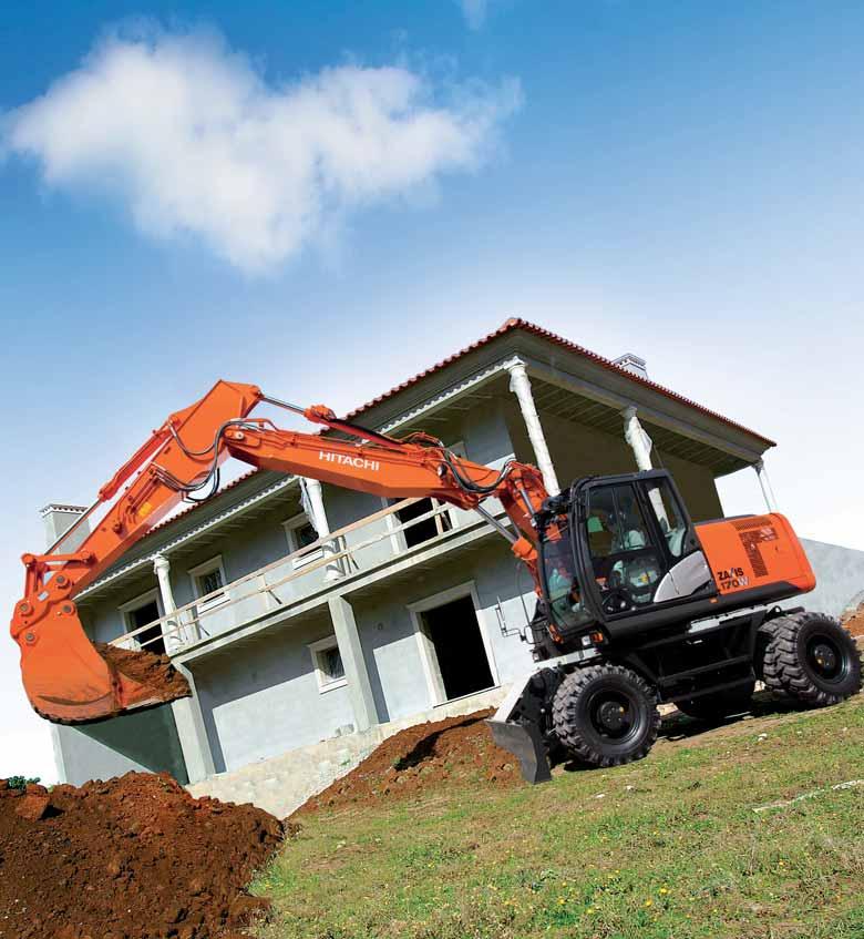 ZAXIS 170W PRODUCTIVITY Equipped with a powerful new engine and advanced hydraulics, the ZAXIS 170W is capable of achieving higher efficiency levels on the job site than previous models.