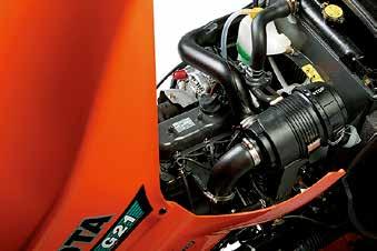 Diesel engine A liquid-cooled Kubota diesel engine provides ample power and torque rise for even