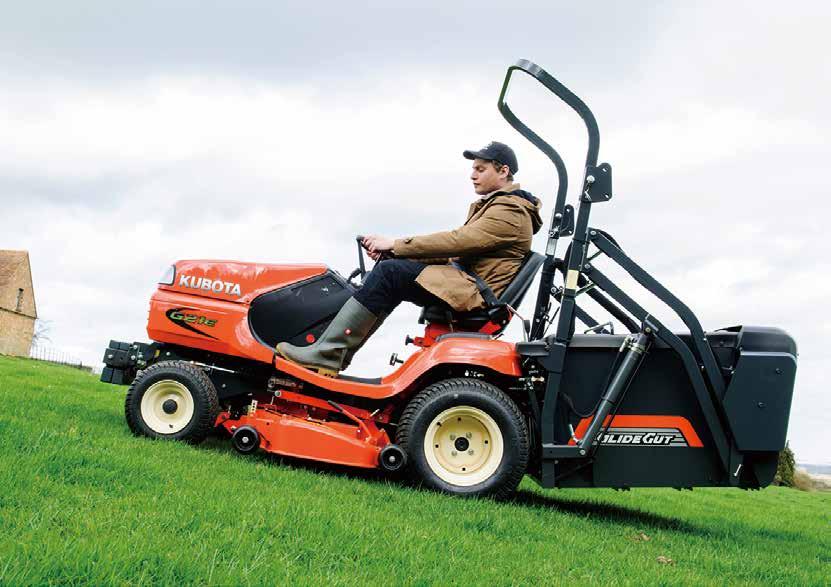 Rear deflector (optional) A convenient alternative to the grass collector, the rear discharge