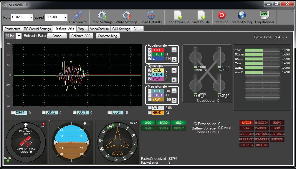 SETUP/TUNING 2 3 1 4 Servo /Channel input monitor 5 GPS Satellite 6 7 Sensor Monitor Flight mode indicator BEFORE YOU START, PROPS OFF!