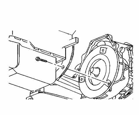 Tighten the nut to 75 Nm (55 ft. lbs.). 9. Remove the transmission jack and the J 41160.