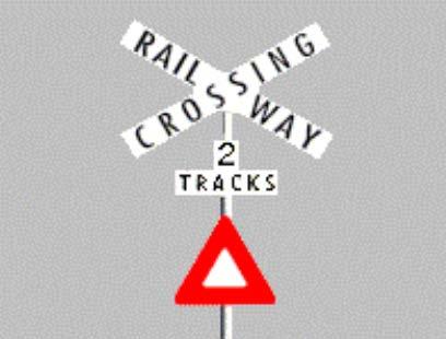 IN028 - Intersections If the boomgates are down and the signals are flashing, at a railway level crossing, you may begin to cross - - Only when the gate is up and the lights stop flashing.