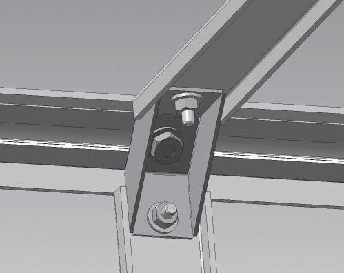 pre-assembled center post tie bracket, (Item 8). Secure with fl atwasher and nylock, (Items 22 and 23).