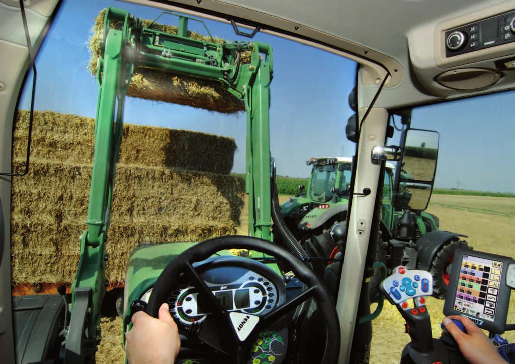 The finest operating and driving 8 comfort 9 Fully integrated operation The Fendt CARGO front loader is designed for exceptional driving comfort.