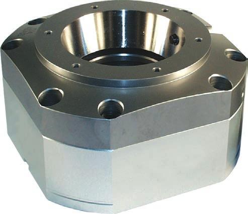 Stationary power chuck type SHH, hydraulic Hydraulic stationary clamping chuck for System Hainbuch size 42 and 65 clamping heads.