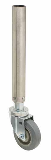 Height adjusts 2" (50mm) Stailess steel leg with zic plated steel yoke Gray polyurethae o polyolefi wheel 61752C4H507 Load ratig 300 lbs.