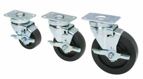 DURAGLIDE CASTERS THE AFFORDABLE CASTERS FOR THE FOODSERVICE INDUSTRY SWIVEL PLATE CASTERS Medium Duty 1-1/ (32mm) Tread Width Moutig plate 2 3/8" x 3 5/8" (60 x 92mm); hole opeigs spaced o 1 3/ x 3"