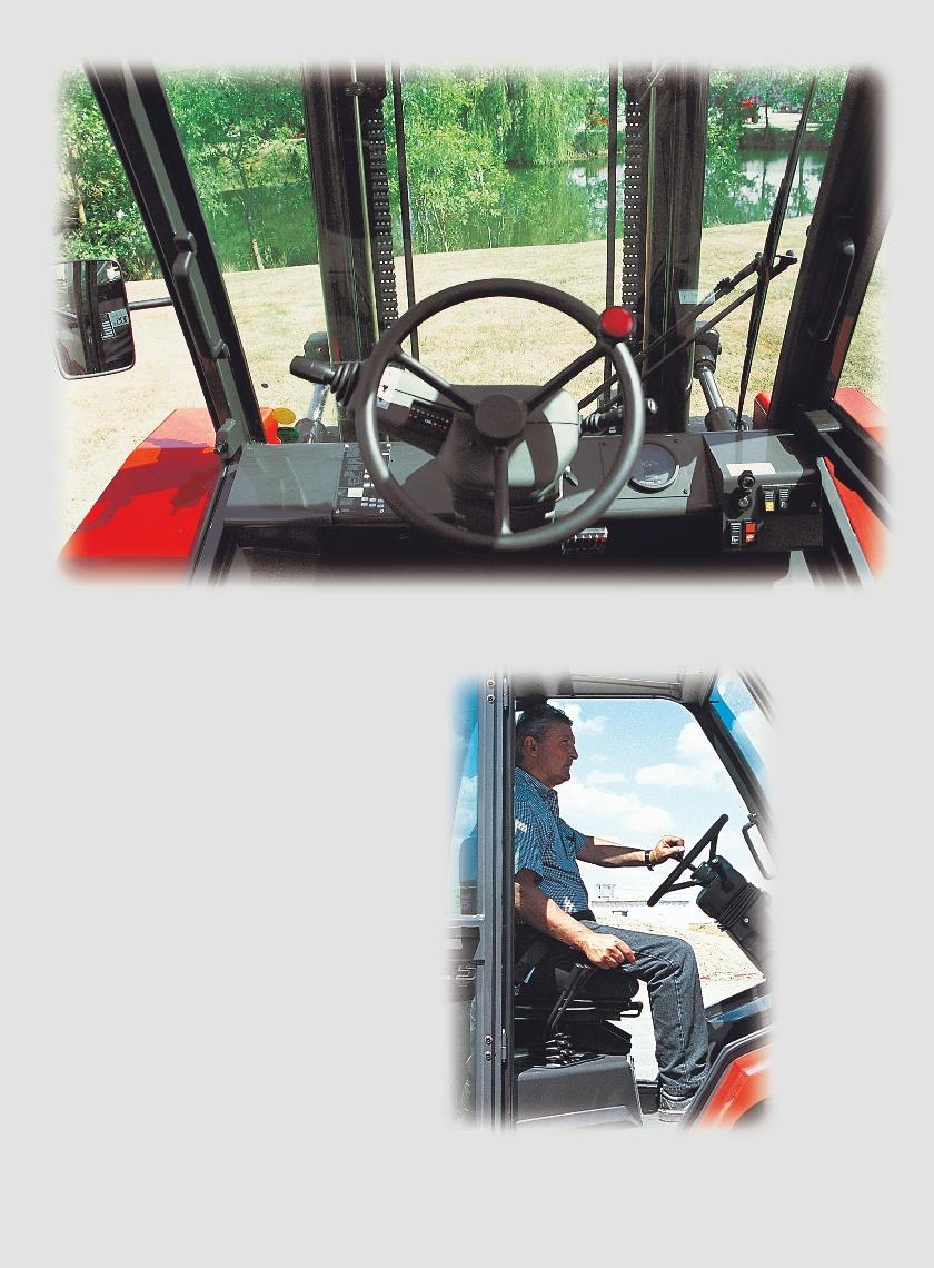 A comfortable and ergonomically-designed cab All are designed to be spacious and comfortable. The operator has an enclosed cab with heating and tinted windows as standard.