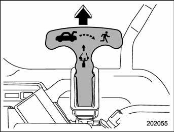 Keys and doors 2-21 & To open and close the trunk lid from outside The trunk lid can be opened using the remote keyless entry system. Refer to Remote keyless entry system F2-7.