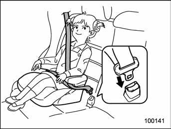 Seat, seatbelt and SRS airbags 1-29 & Installing a booster seat When you install a child restraint system, follow the manufacturer s instructions supplied with it.
