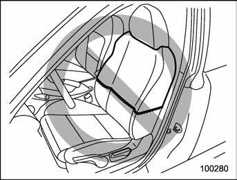 Seat, seatbelt and SRS airbags 1-53 A hands-free microphone or other accessory in such a location could be propelled through the cabin with great force by the curtain airbag, or it could prevent