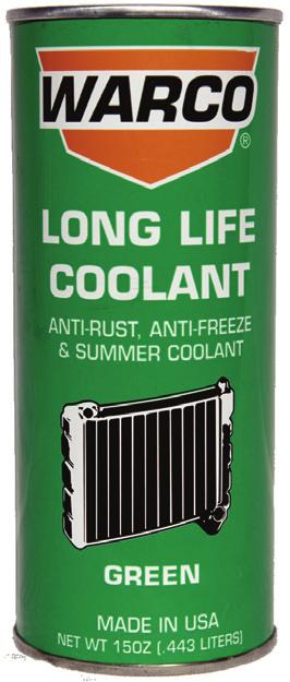 WARCO Long Life Coolant is a specialty product designed for customers in tropical climates.