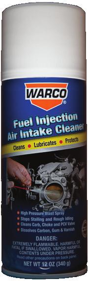 oils Flush and clean engine/ add to oil before changing WARCO Fuel Injector / Air Intake Cleaner High-pressure blast spray Stops stalling and