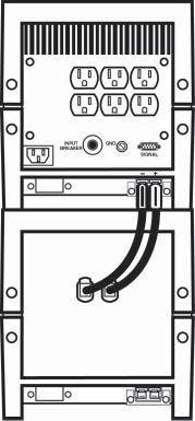 English CAUTION: Use caution when removing the self-stick protective strip from the UPS's external battery connector and the Battery Pack's connector; the battery voltage is present at the