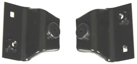 99 1969 RS DOOR STOP BRACKETS-PAIR Accurate die stamped steel reproduction brackets with correct CAHQW809 size and thickness reproduction rubber bumper installed.