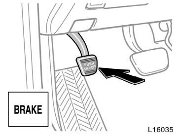 Parking brake Lever type (type A) Lever type (type B) Pedal type (type A) Pedal type (type B) When parking, firmly apply the parking brake to avoid inadvertent creeping.
