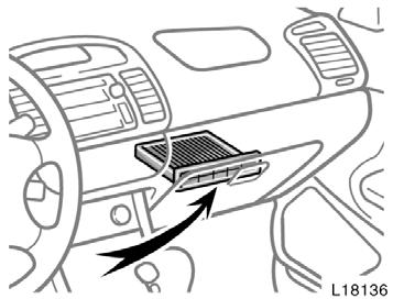 Air conditioning filter The air conditioning filter information label is placed inside of the glove box as shown and indicates that a filter has been installed.