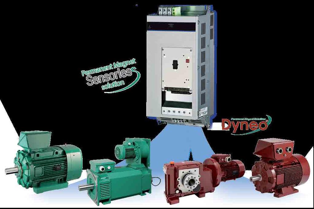 synchronous motors: Sensorless control - up to 80% starting torque - full torque from 1/20 of nominal speed