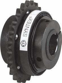 Zero-Backlash Torque Limiter with Sprocket Standard SYNTEX with integrated sprocket Available ready to be installed with the torque pre-set eduction of components by integration of parts Standard or