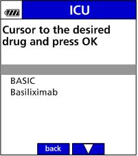 Select BASIC at Drug Selection Screen. 5.