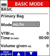) Figure 32. BASIC Mode Bag Selection. Figure 33. Select Dose Rate. Figure 34.