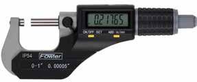 XTRA-VALUE II ELECTRONIC MICROMETER FREE! Jet black, grey enamel finish. Large LCD display. Resolution:.00005"/.001mm Direct RS 232 output.