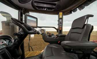 Power Management and hydraulic controls are conveniently positioned on the armrest control.
