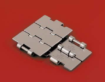 METAL TABLETOP CHAINS pag. 55,56, 57,58,59 pag. 212 STRAIGHT RUN SINGLE HINGE MAX-LINE (CONTINUED) Chain type Code nr. Plate width Weight Surface Polished Working flatness hinge load A (max.