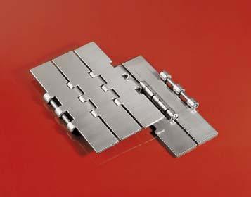 METAL TABLETOP CHAINS pag. 62,63,64 pag. 212 STRAIGHT RUN DOUBLE HINGE MAX-LINE Chain type Code nr. Plate width Weight Surface Polished Working flatness hinge load A (max.) eyes (max.
