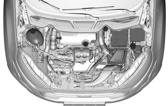 Lower the hood and allow it to drop from under its own weight for the last 20-30 centimeters. UNDER HOOD OVERVIEW - 1.