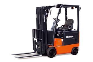 R BC15S / BC18S-5 / BC20SC-5 3,000lb(1,500kg) to 4,000lb(2,000kg) Capacity 36/48 VOLT Cushion Tire Full Product Line Doosan offers a full line of lift trucks from 3,000lb(1,500kg) to