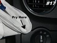 Be gentle and cautious when doing so. Pry up gently to loosen switch panel. 3 tabs hold switch in. One of the tabs is circled in the picture above. Installing switch in passenger compartment: 1.