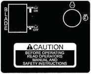 DECALS-SAFETY Model 98800, 0, 03 3 1 WARNING Shield Missing. DO NOT Operate.