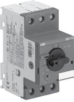 Types MS116, MS132, MS5x, MS9x are electromechanical devices for motor and circuit protection.
